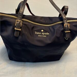 Kate Spade navy blue  Nylon Tote with Gold Accents